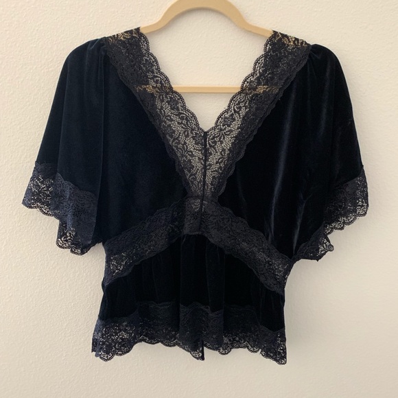 Navy Lace Blouse - Picture 2 of 2